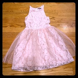 Girls abercrombie kids pink lace and tulle dress